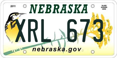 NE license plate XRL673