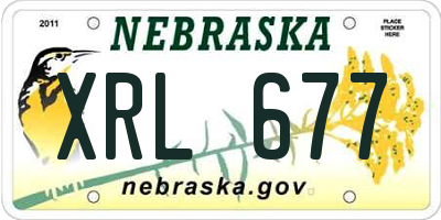 NE license plate XRL677