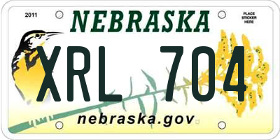 NE license plate XRL704