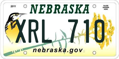 NE license plate XRL710