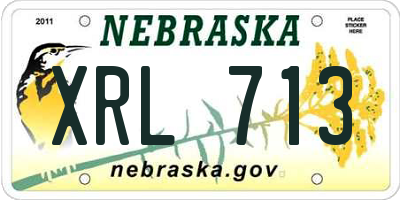 NE license plate XRL713