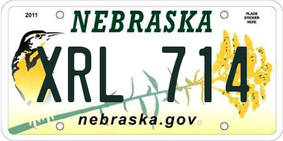 NE license plate XRL714