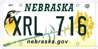 NE license plate XRL716