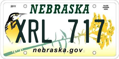 NE license plate XRL717