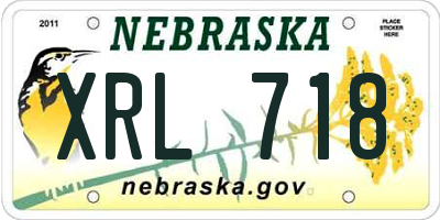 NE license plate XRL718