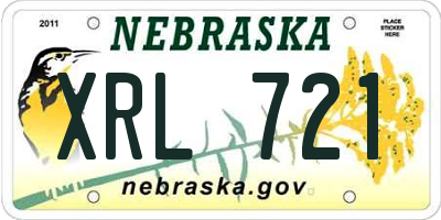 NE license plate XRL721