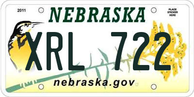 NE license plate XRL722