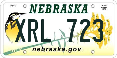 NE license plate XRL723