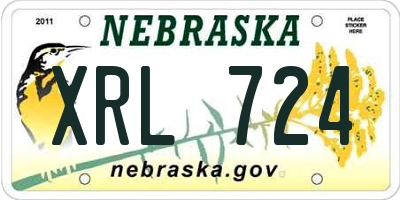 NE license plate XRL724