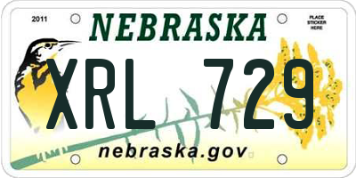 NE license plate XRL729