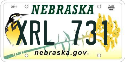NE license plate XRL731