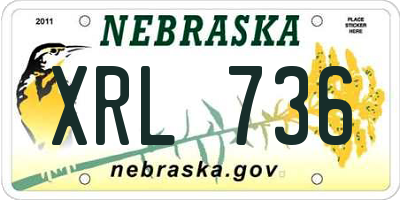 NE license plate XRL736