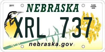NE license plate XRL737
