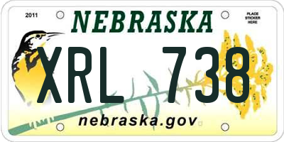 NE license plate XRL738