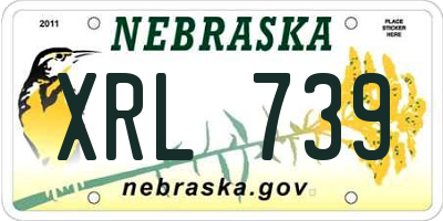 NE license plate XRL739