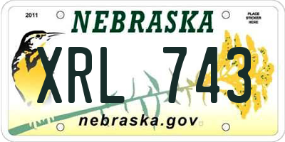 NE license plate XRL743