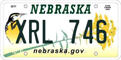 NE license plate XRL746