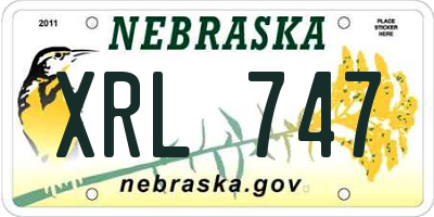 NE license plate XRL747