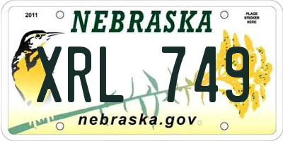 NE license plate XRL749