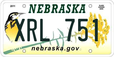 NE license plate XRL751