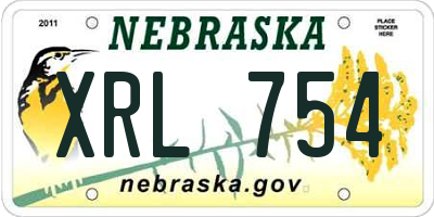 NE license plate XRL754