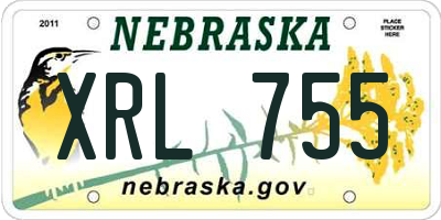 NE license plate XRL755