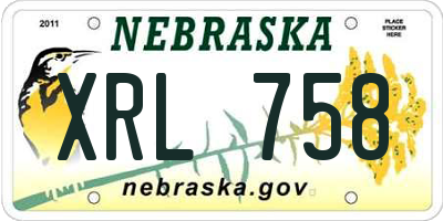 NE license plate XRL758