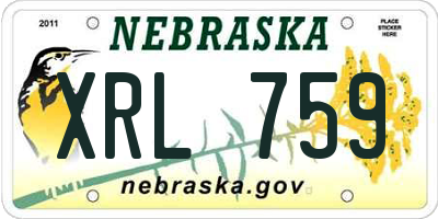 NE license plate XRL759