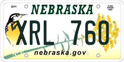 NE license plate XRL760