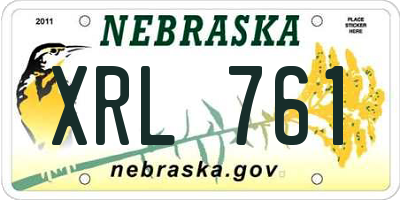 NE license plate XRL761