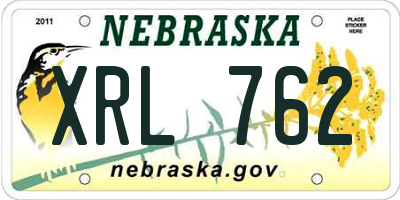 NE license plate XRL762