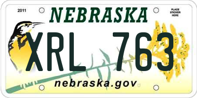 NE license plate XRL763