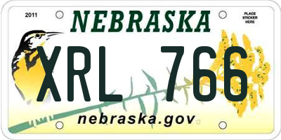 NE license plate XRL766