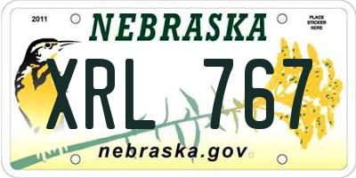 NE license plate XRL767