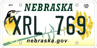 NE license plate XRL769