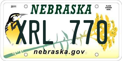 NE license plate XRL770