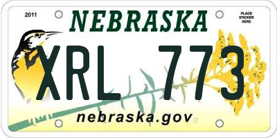 NE license plate XRL773