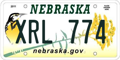 NE license plate XRL774