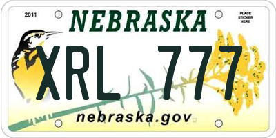NE license plate XRL777