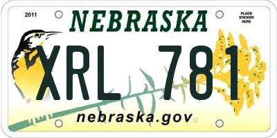NE license plate XRL781