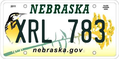 NE license plate XRL783