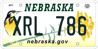 NE license plate XRL786