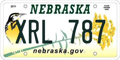 NE license plate XRL787