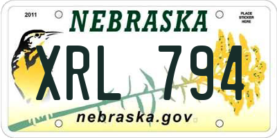 NE license plate XRL794