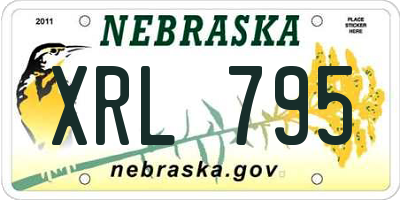 NE license plate XRL795
