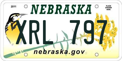 NE license plate XRL797