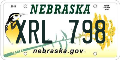 NE license plate XRL798