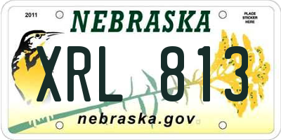 NE license plate XRL813
