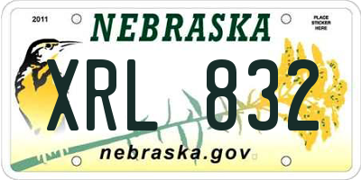 NE license plate XRL832