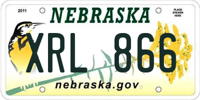 NE license plate XRL866